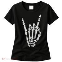Rock Skeleton Hand Rock N Roll Metal Distressed Halloween Women's T-Shirt thumb 0