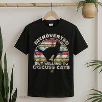 Retro Style Introverted But Willing To Discuss Cats Vintage T-Shirt thumb 2