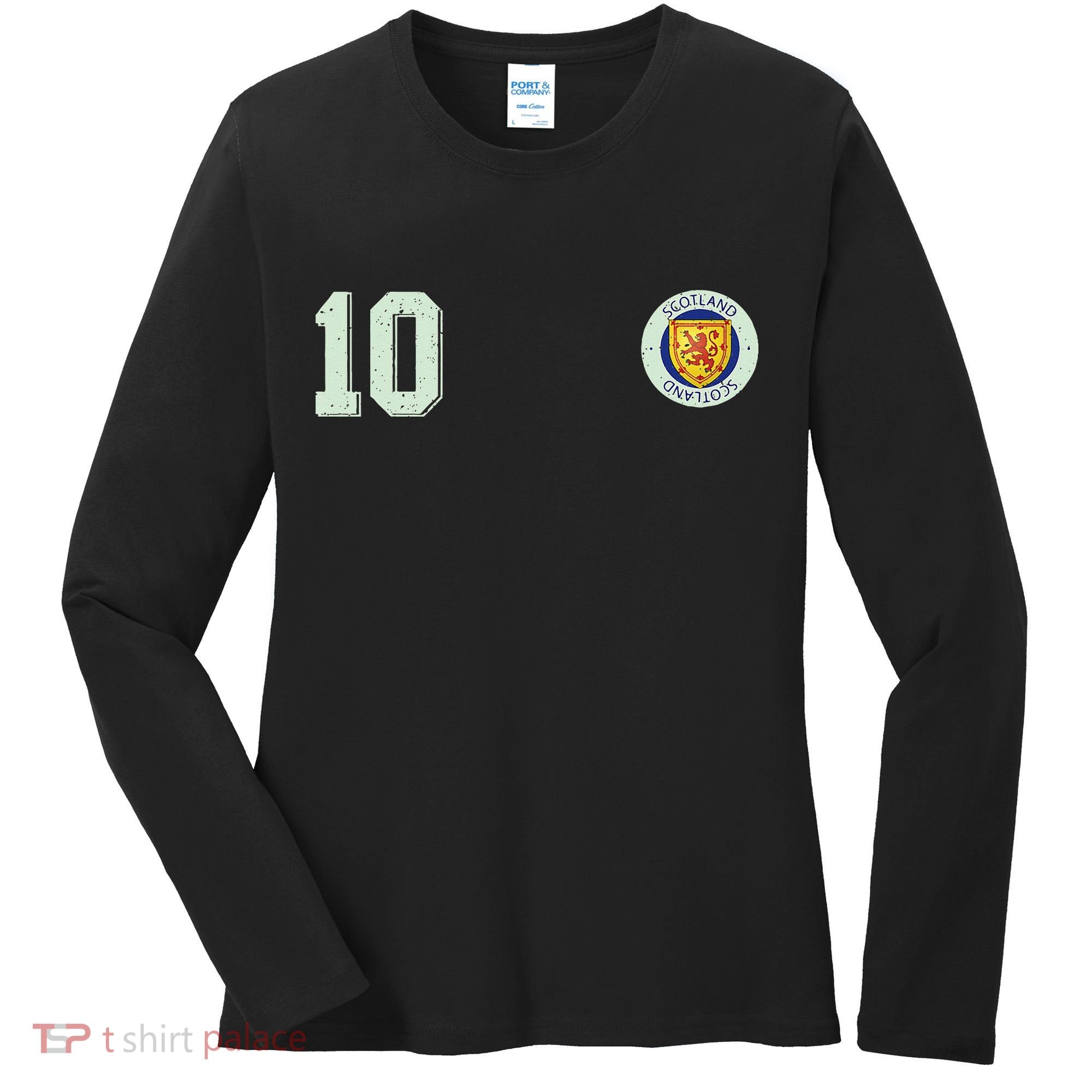 Retro Soccer Inspired Scotland Women's Long Sleeve Shirt