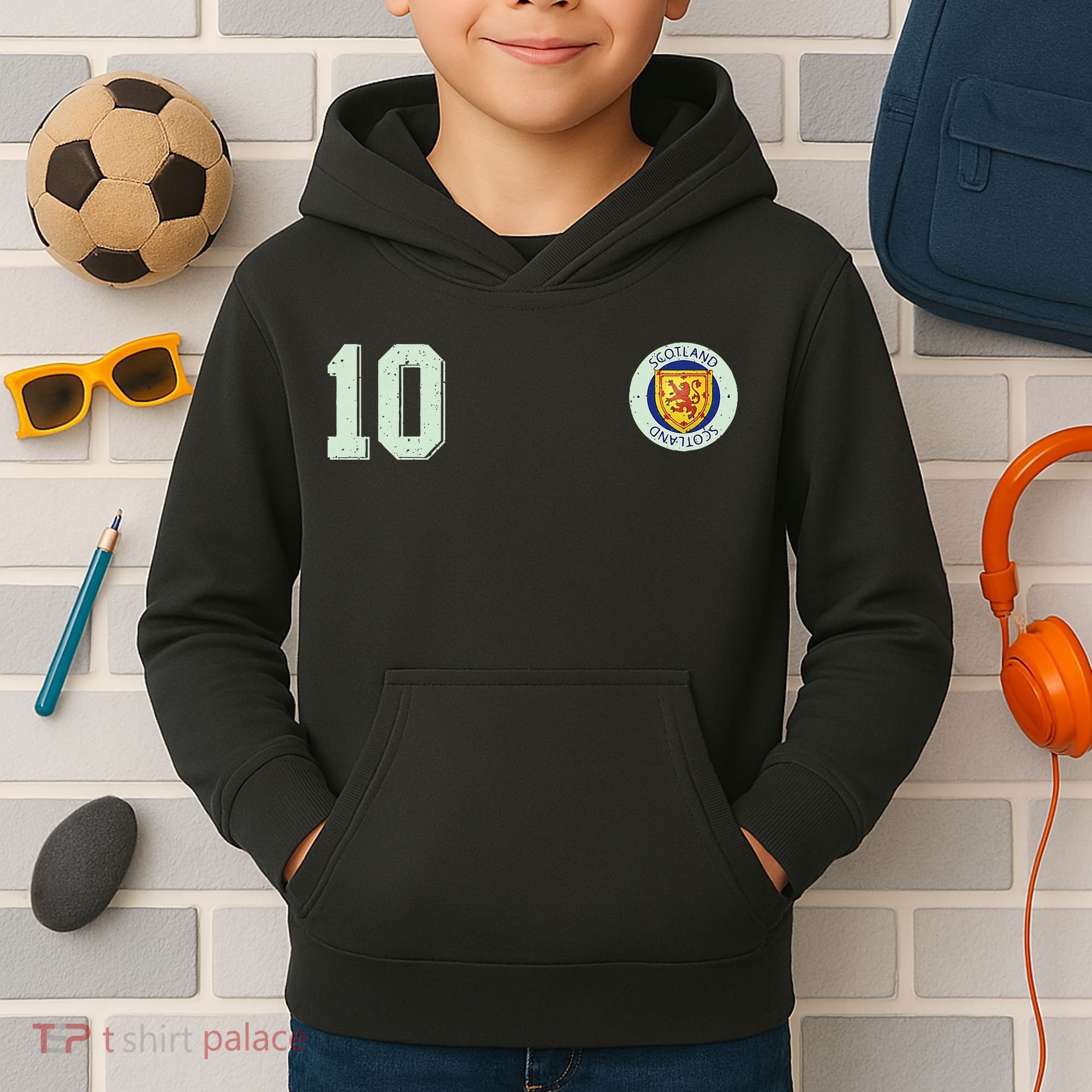 Retro Soccer Inspired Scotland Kids Hoodie