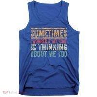 Retro Sometimes I Wonder If My Boat Is Thinking About Me Too Tank Top thumb 0