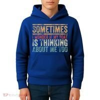 Retro Sometimes I Wonder If My Boat Is Thinking About Me Too Kids Hoodie thumb 4