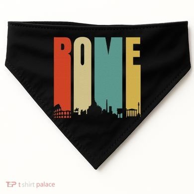 Rome Skyline Italy Gift For All Italians USA-Made Doggie Bandana