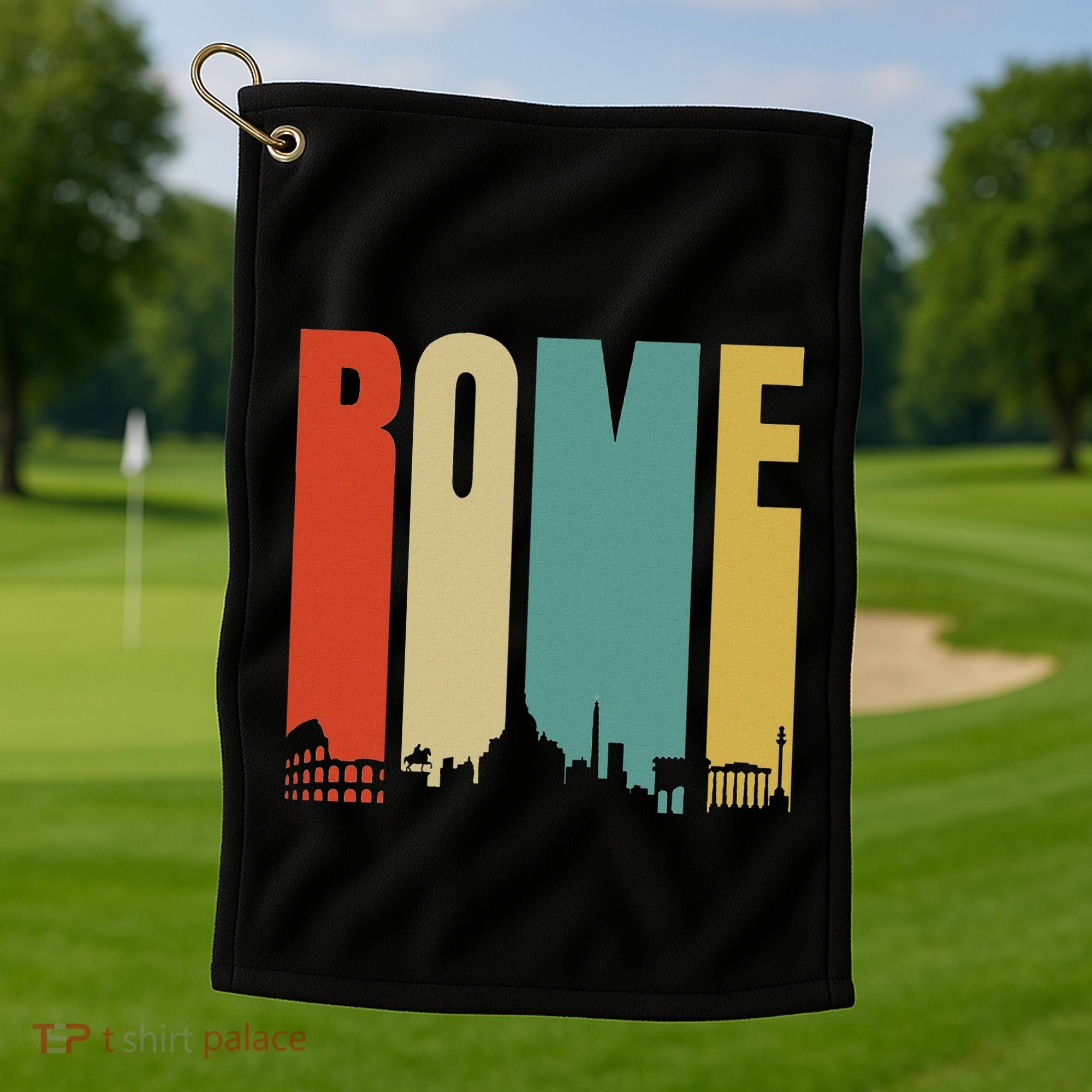 Rome Skyline Italy Gift For All Italians Golf Towel