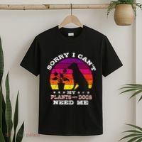 Retro Sorry I CanT My Plants And Dogs Need Me Gardener T-Shirt thumb 2