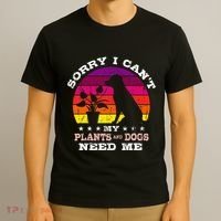Retro Sorry I CanT My Plants And Dogs Need Me Gardener T-Shirt thumb 3