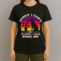 Retro Sorry I CanT My Plants And Dogs Need Me Gardener T-Shirt thumb 4