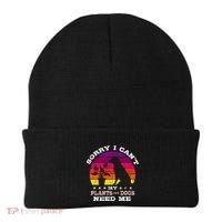 Retro Sorry I CanT My Plants And Dogs Need Me Gardener Beanie thumb 0