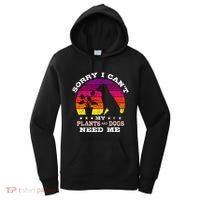 Retro Sorry I CanT My Plants And Dogs Need Me Gardener Women's Hoodie thumb 0