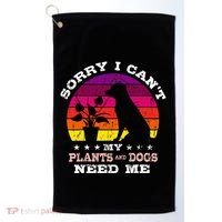 Retro Sorry I CanT My Plants And Dogs Need Me Gardener Golf Towel thumb 0