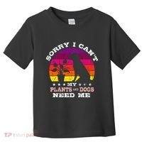 Retro Sorry I CanT My Plants And Dogs Need Me Gardener Toddler T-Shirt thumb 0