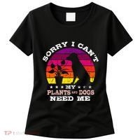 Retro Sorry I CanT My Plants And Dogs Need Me Gardener Women's T-Shirt thumb 0