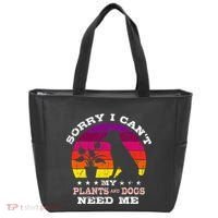 Retro Sorry I CanT My Plants And Dogs Need Me Gardener Tote Bag thumb 0