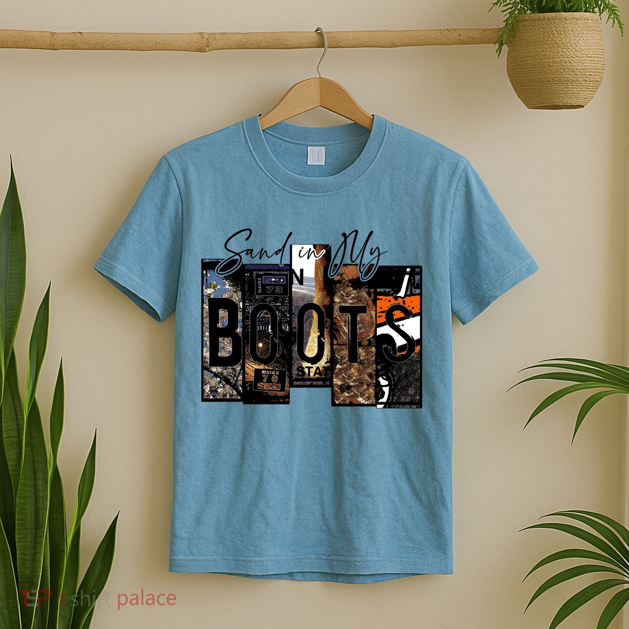 Retro Sand In My Boots Western Country Music Cowboy Gift T-Shirt