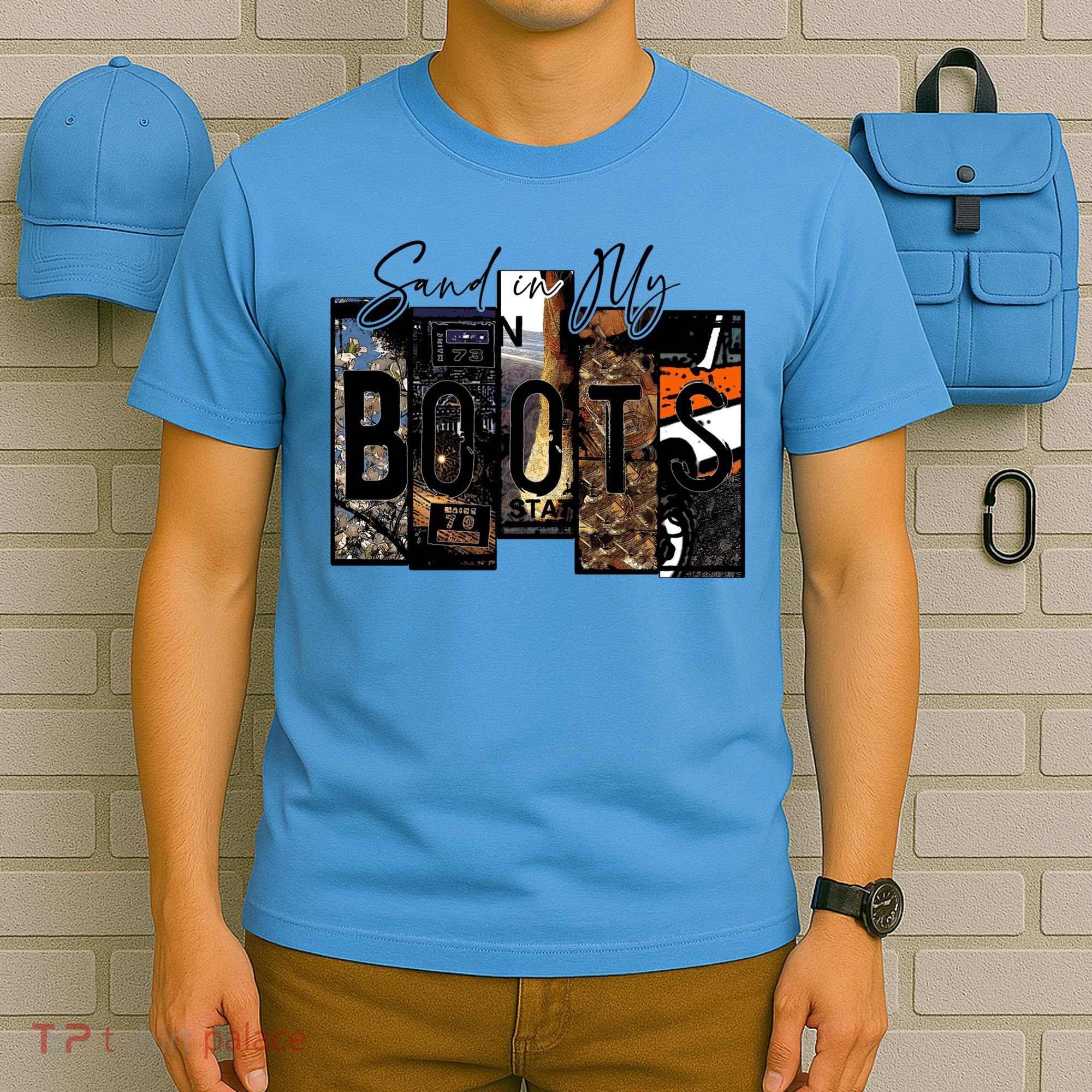 Retro Sand In My Boots Western Country Music Cowboy Gift T-Shirt