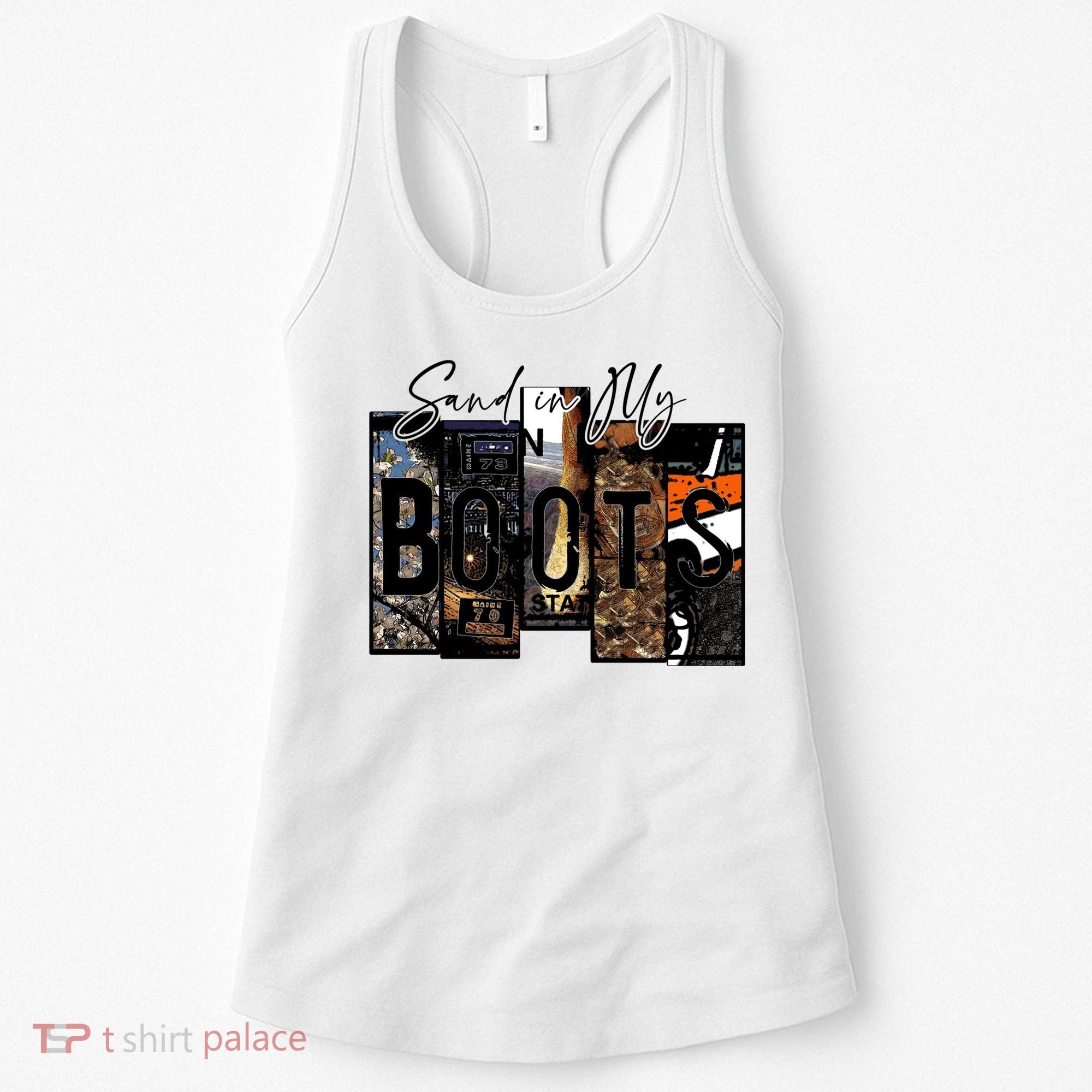 Retro Sand In My Boots Western Country Music Cowboy Gift Women's Tank Top