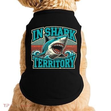 Retro Shark In Shark Territory Doggie Tank