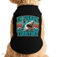 Retro Shark In Shark Territory Doggie Tank thumb 0