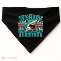 Retro Shark In Shark Territory USA-Made Doggie Bandana thumb 0