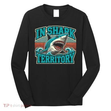 Retro Shark In Shark Territory Long Sleeve Shirt