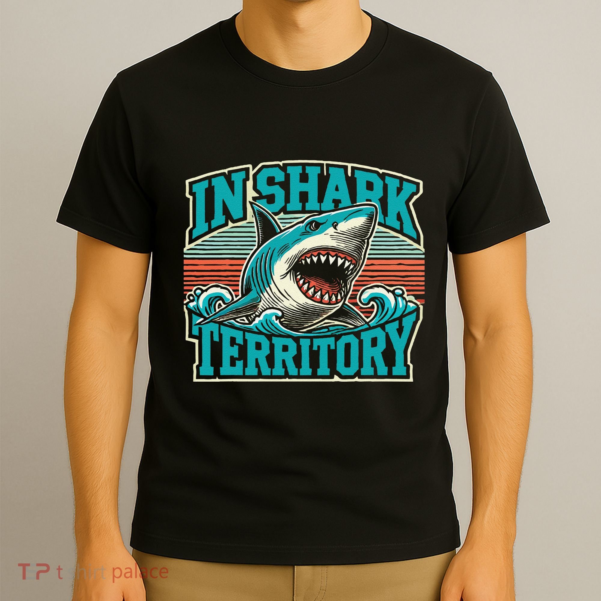 Retro Shark In Shark Territory T-Shirt