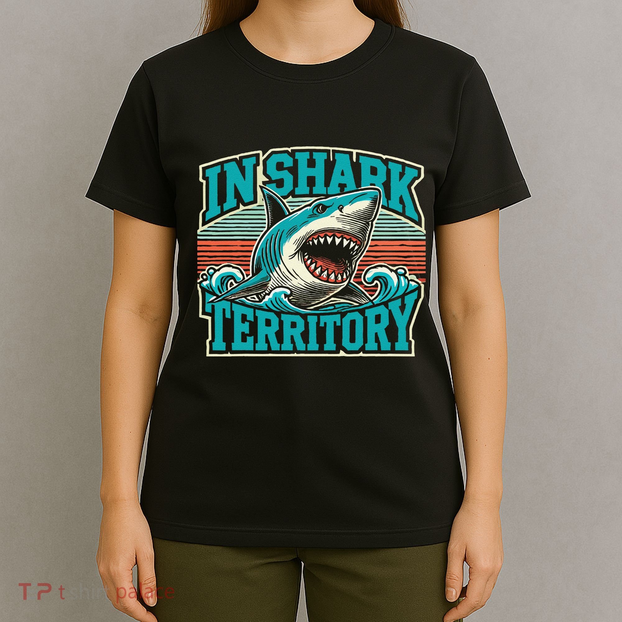 Retro Shark In Shark Territory T-Shirt