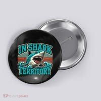 Retro Shark In Shark Territory Button thumb 0