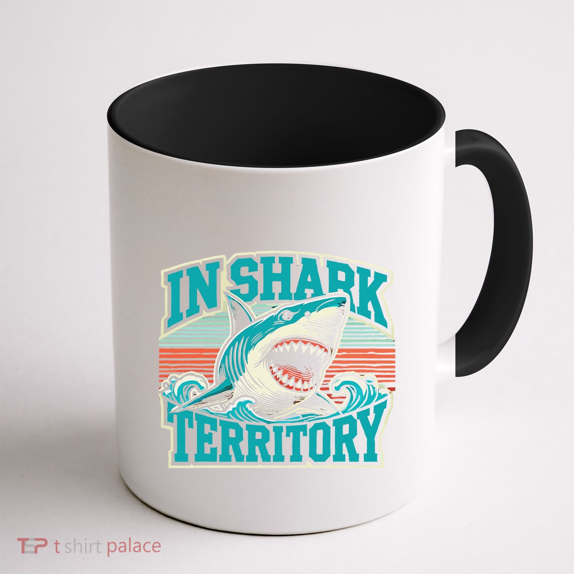 Retro Shark In Shark Territory Coffee Mug