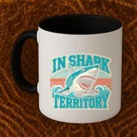 Retro Shark In Shark Territory Coffee Mug thumb 2