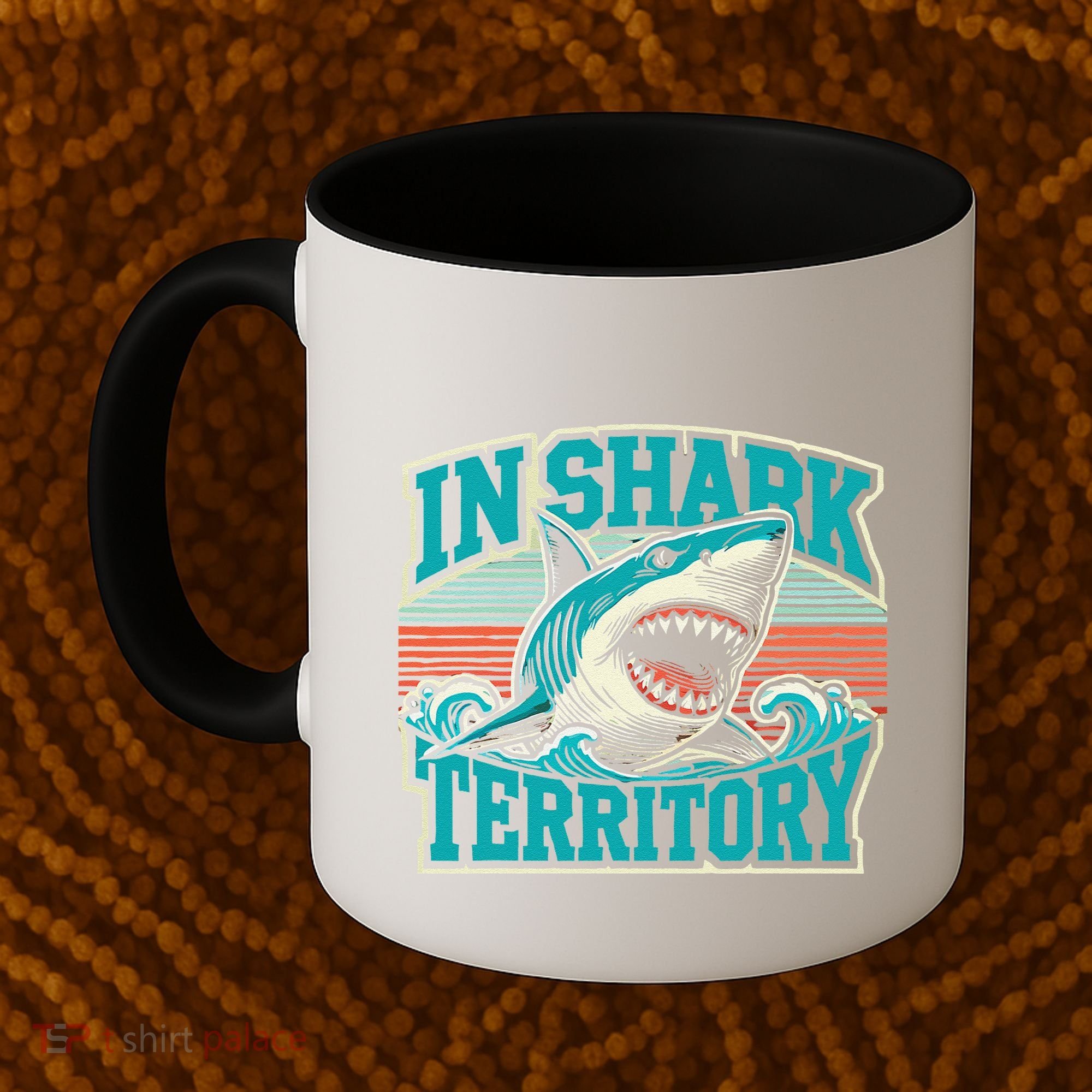 Retro Shark In Shark Territory Coffee Mug
