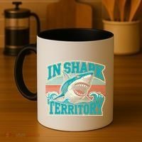 Retro Shark In Shark Territory Coffee Mug thumb 4
