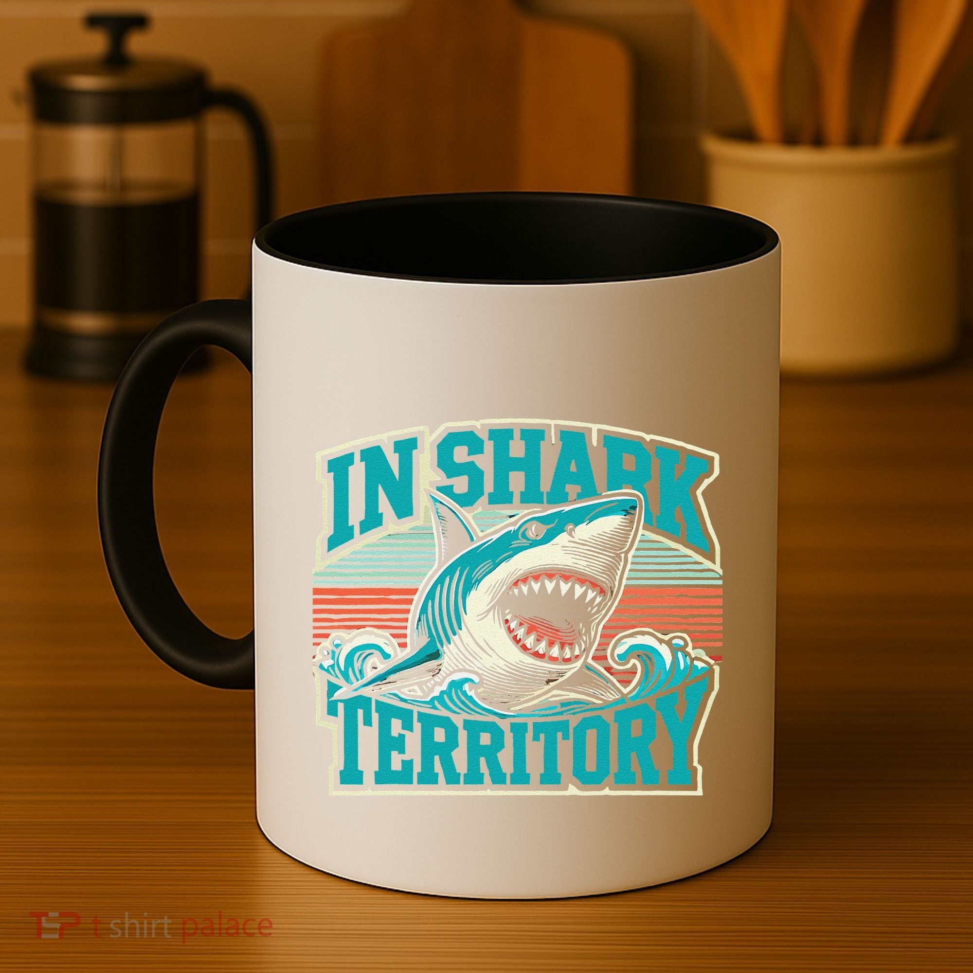 Retro Shark In Shark Territory Coffee Mug