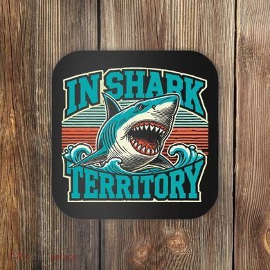 Retro Shark In Shark Territory Coaster
