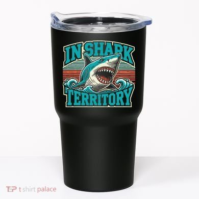 Retro Shark In Shark Territory Tumbler