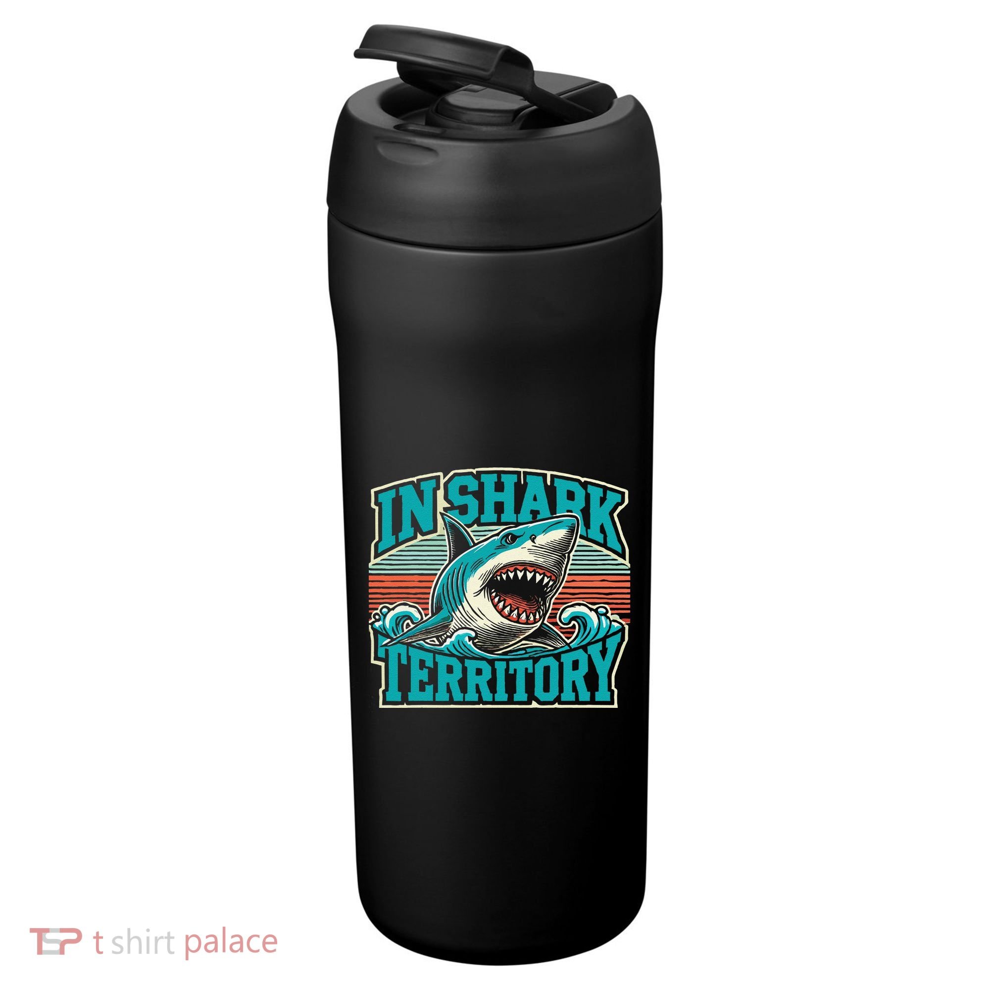 Retro Shark In Shark Territory 24oz Duet Stainless Steel Tumbler