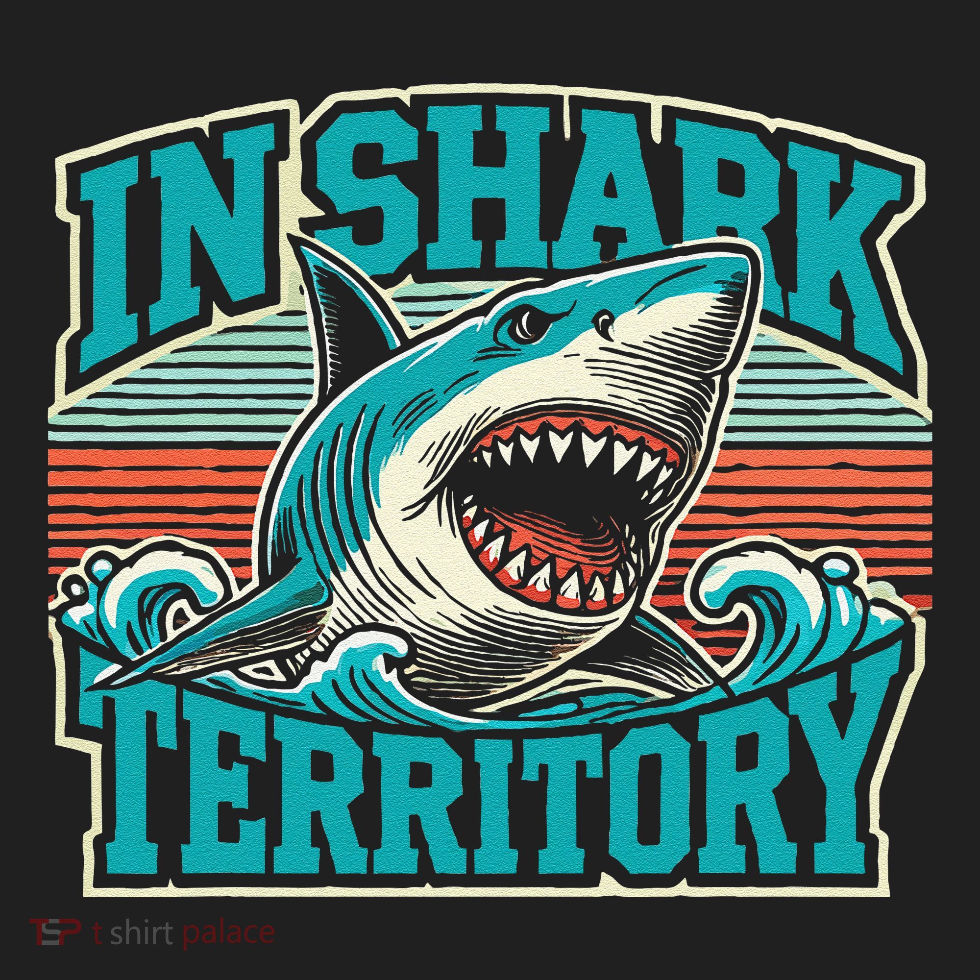 Retro Shark In Shark Territory Hat