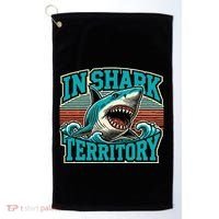 Retro Shark In Shark Territory Golf Towel thumb 0
