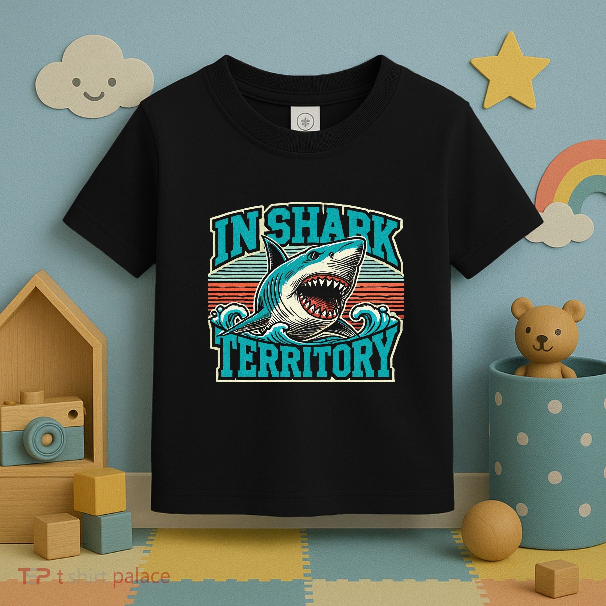 Retro Shark In Shark Territory Toddler T-Shirt