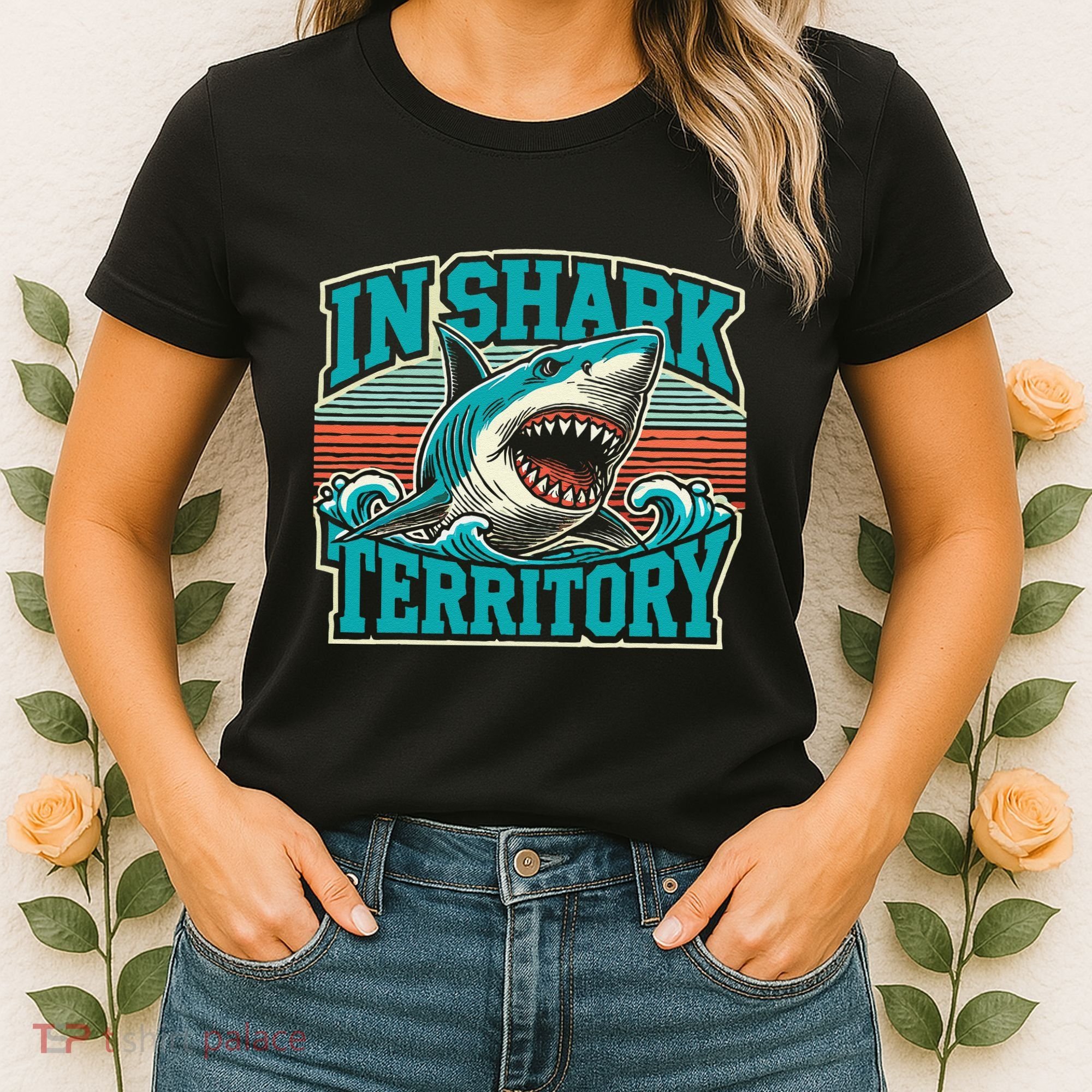 Retro Shark In Shark Territory Women's T-Shirt