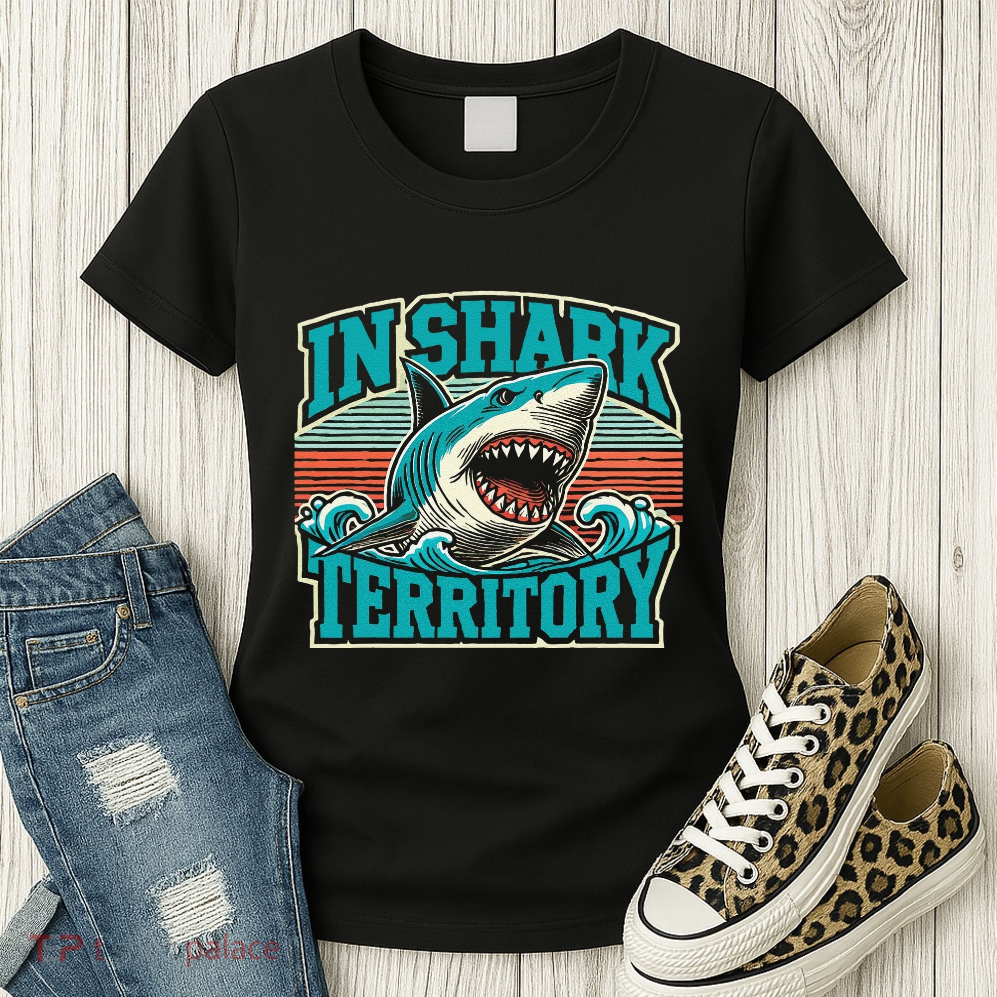 Retro Shark In Shark Territory Women's T-Shirt