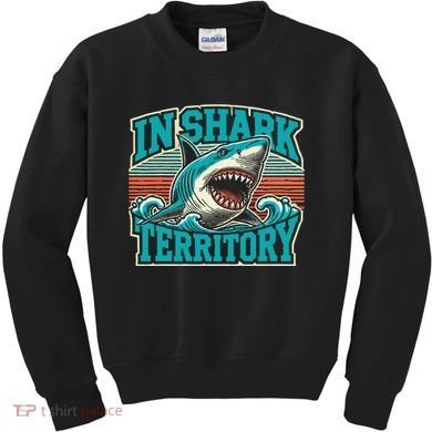 Retro Shark In Shark Territory Kids Sweatshirt