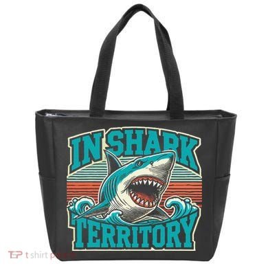Retro Shark In Shark Territory Tote Bag
