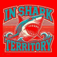 Retro Shark In Shark Territory Santa Hat thumb 1