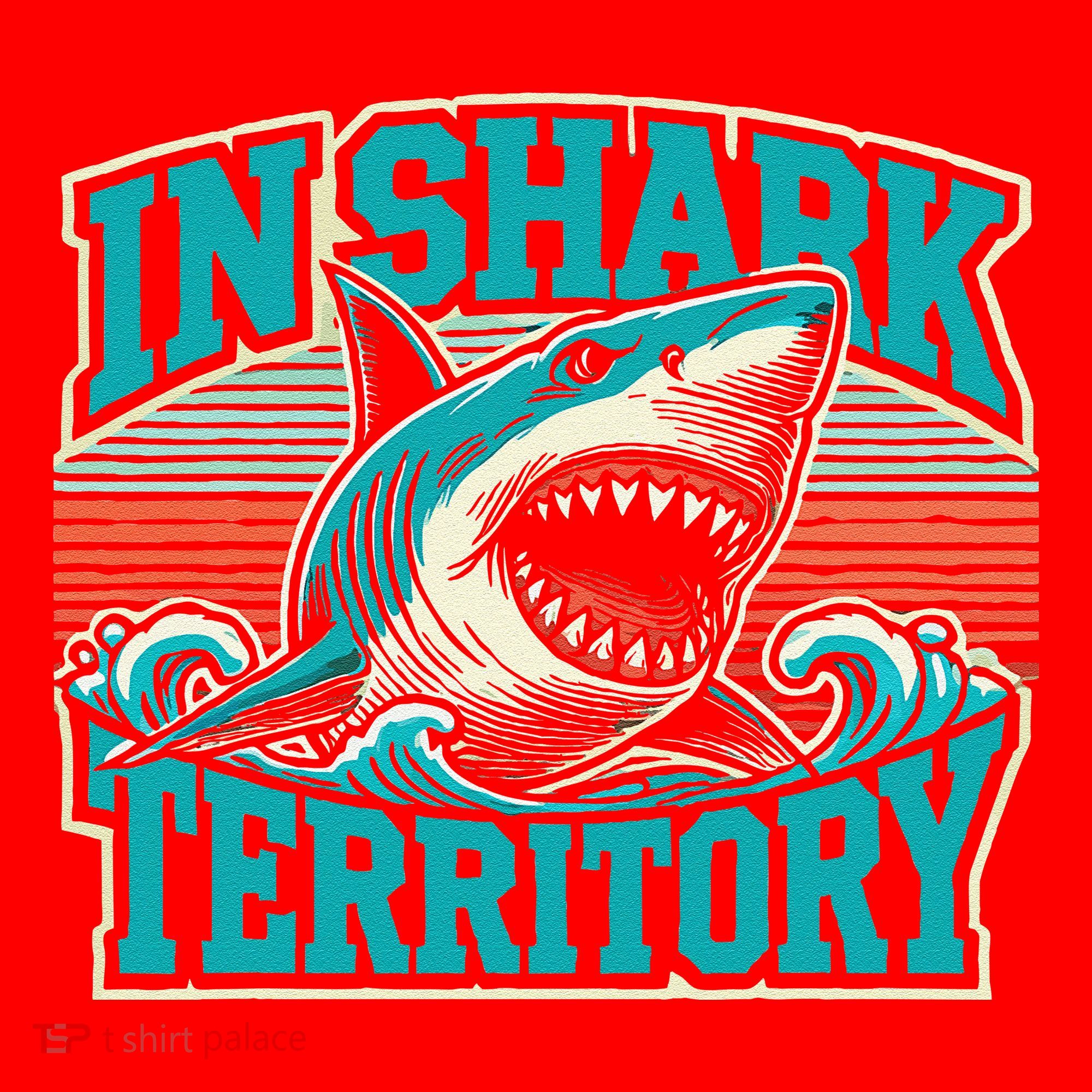 Retro Shark In Shark Territory Santa Hat