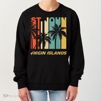 Retro St. John Virgin Islands Palm Trees Vacation Women's Sweatshirt thumb 0