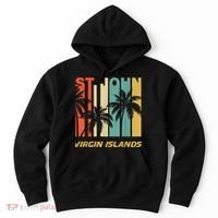 Retro St. John Virgin Islands Palm Trees Vacation Hoodie thumb 0
