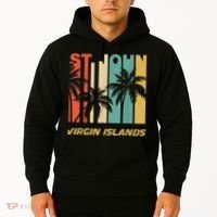 Retro St. John Virgin Islands Palm Trees Vacation Hoodie thumb 2