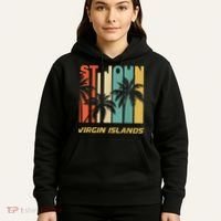 Retro St. John Virgin Islands Palm Trees Vacation Hoodie thumb 5