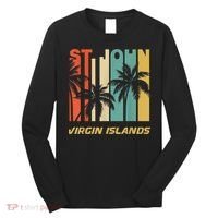 Retro St. John Virgin Islands Palm Trees Vacation Long Sleeve Shirt thumb 0