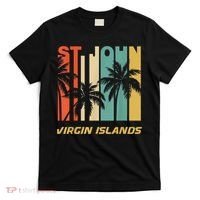 Retro St. John Virgin Islands Palm Trees Vacation T-Shirt thumb 0